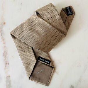 Giorgio Armani Silk Tie Geometric Jacquard Pattern.
